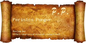 Perisics Pongor névjegykártya